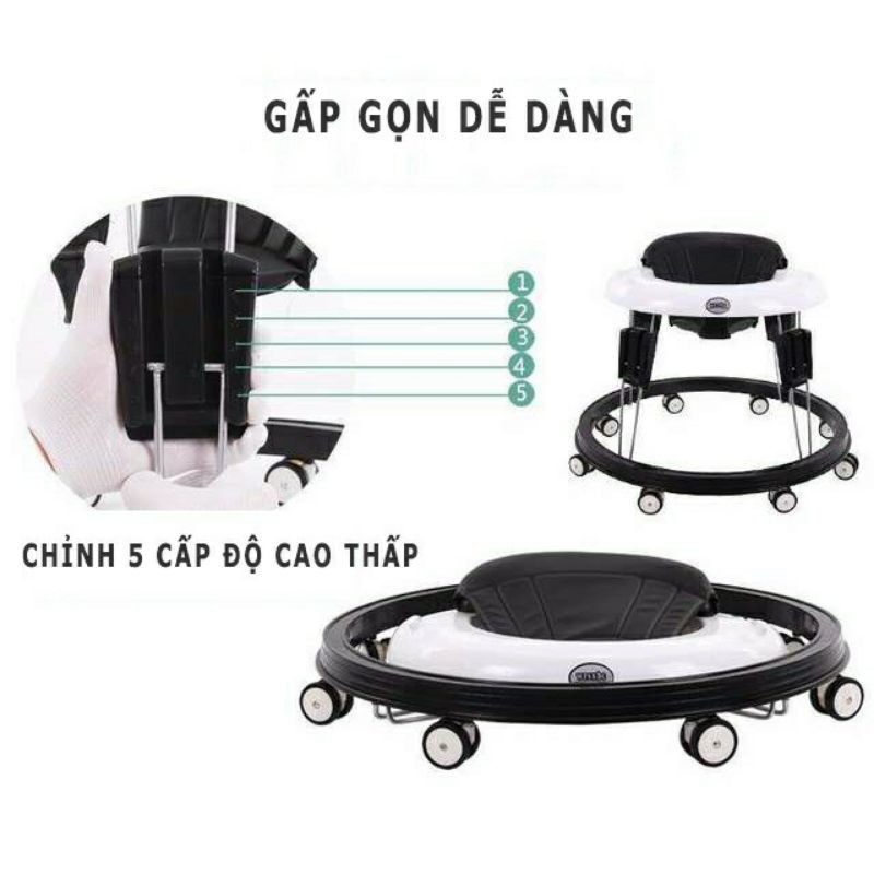 XE TRÒN TẬP ĐI KẾT HỢP XE ĂN DẶM CÓ THỂ GẤP GỌN TOMORROW SKY/ MOMMY KIDS CHO BÉ