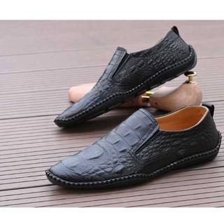 GIÀY LƯỜI NAM DA THẬT 100% 💦💦💦[DA MỀM]💦💦💦[DẬP VÂN CÁ SẤU] [BỀN, RẺ, ĐẸP] [BẢO HÀNH LÊN ĐẾN 12 THÁNG]