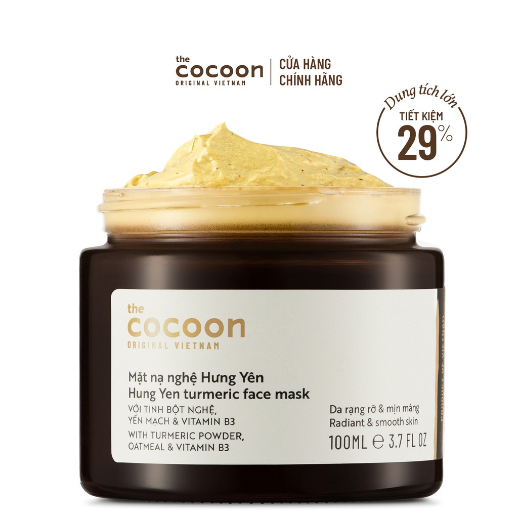 Bigsize Mặt nạ nghệ Hưng Yên Cocoon giúp da rạng rỡ &amp; mịn màng 100ml