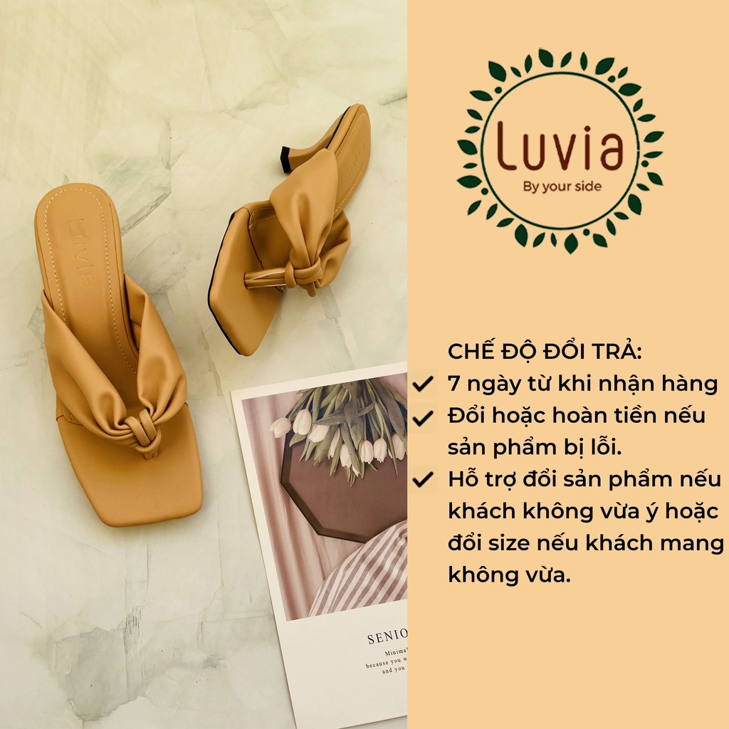 Dép nữ cao gót 5 phân xỏ ngón quai rộng Luvia 36CG