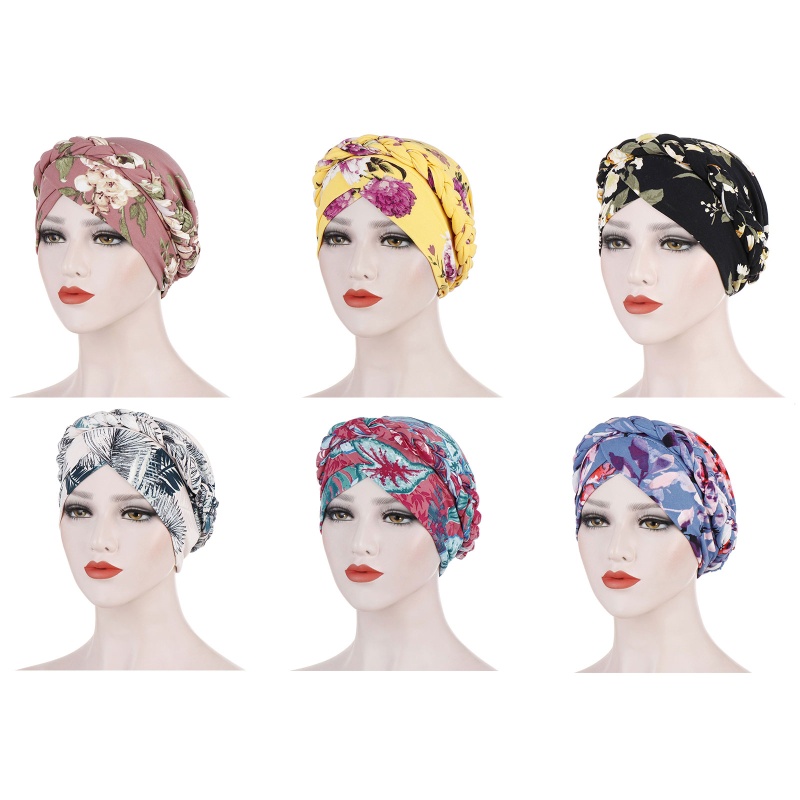 Mũ Trùm Đầu Thiết Kế Bện Dây In Họa Tiết Phong Cách Hồi Giáo Thanh Lịch Cho Nữ