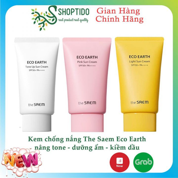 Kem Chống Nắng The Saem Eco Earth Oower Pink Sun Cream SPF50+ PA++++ 50ml NPP Shoptido