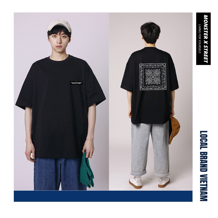 Áo thun unisex MONSTER X STREET Thổ Cẩm Signature phông tay lỡ nam nữ form rộng Local Brand