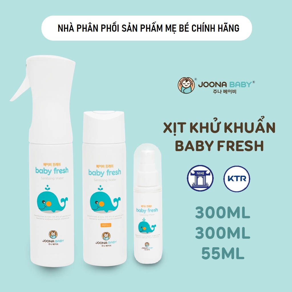 Xịt diệt khuẩn, khử mùi cho đồ chơi, bình sữa, núm ti giả Joona Baby Fresh an toàn cho bé