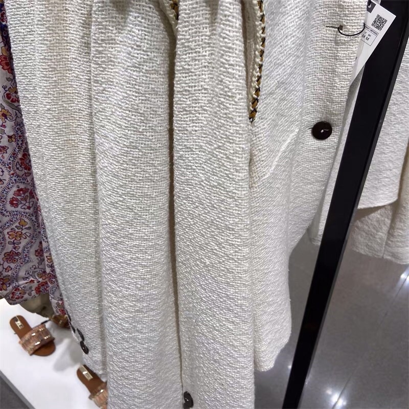 Áo khoác dạ tweed lửng Zara xuất