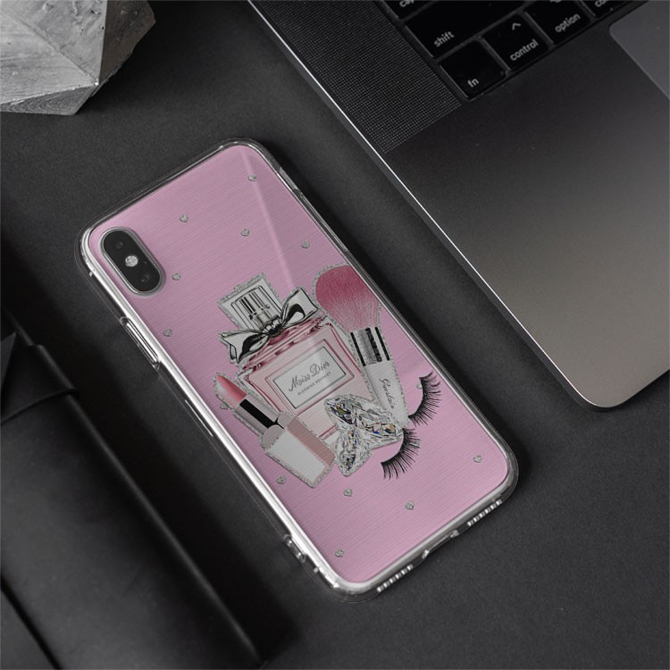 Ốp lưng Chanel hồng ngọt ngào nước hoa son & kim cương cao cấp Iphone 5 đến Xs Max/11/11 Promax/12/12 Promax CHAPOD00033