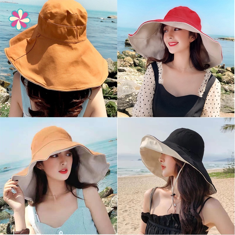 Nón vành rộng che nắng chống tia cực tím phong cách Hàn Quốc thời trang mùa hè cho nữ