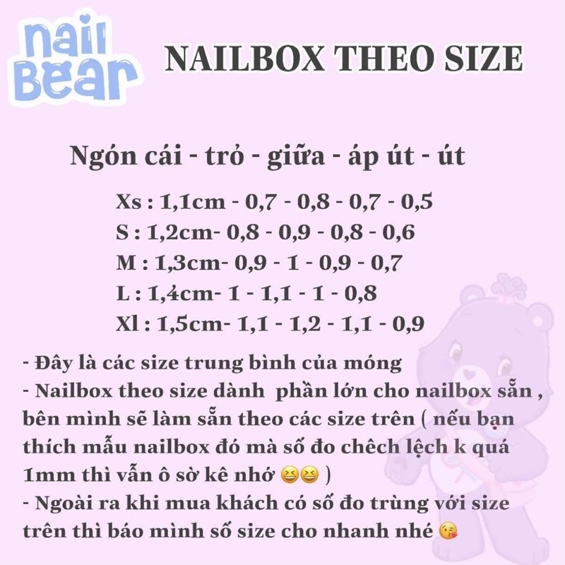 [ Nailbox ] gấu xinh