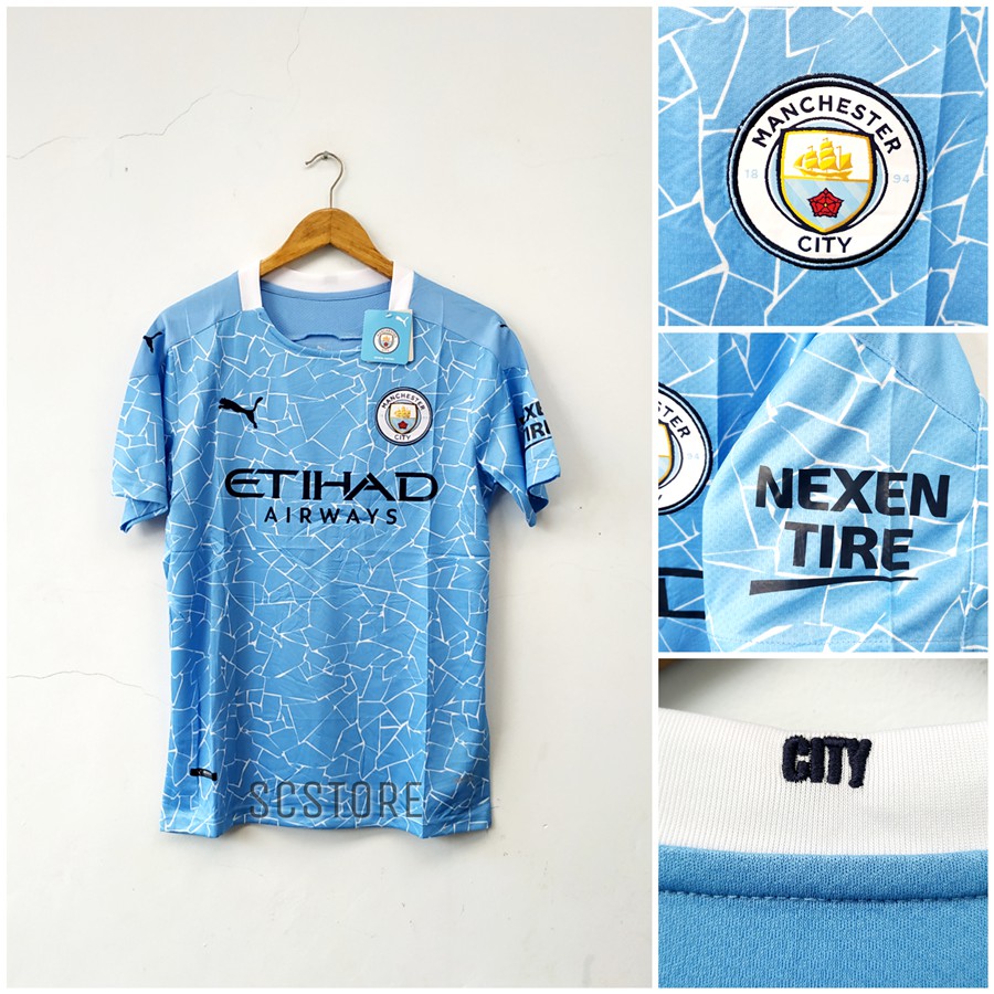 Áo Thun Jersey Manchester City Home 2020 / 2021 Futsal Thời Trang Cho Nam