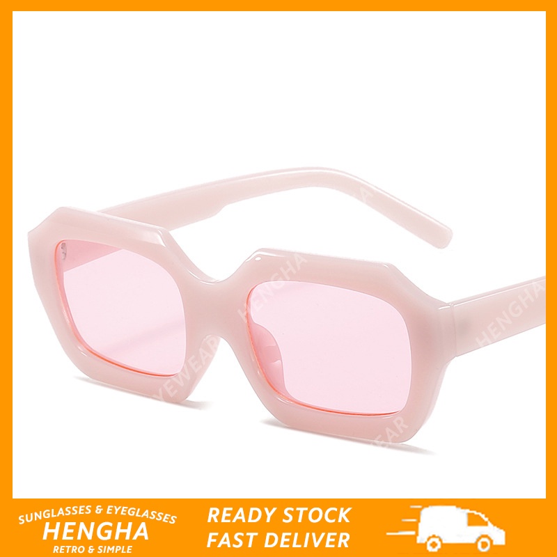 Kính Mát Thời Trang Hình Chữ Nhật Màu Kẹo Ngọt Phong Cách Retro Dành Cho Nữ