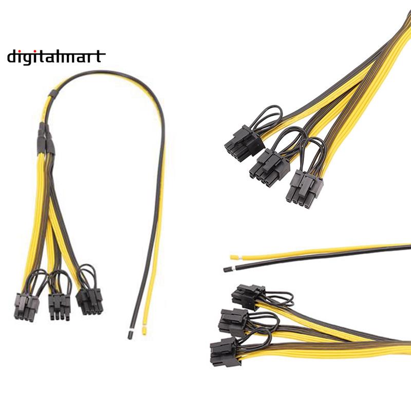 Bộ 5 Dây Cáp Nguồn 6 + 2 Pin 1 Sang 3 6pin + 2pin 12awg + 18awg Cho Miner Mining Btc | BigBuy360 - bigbuy360.vn