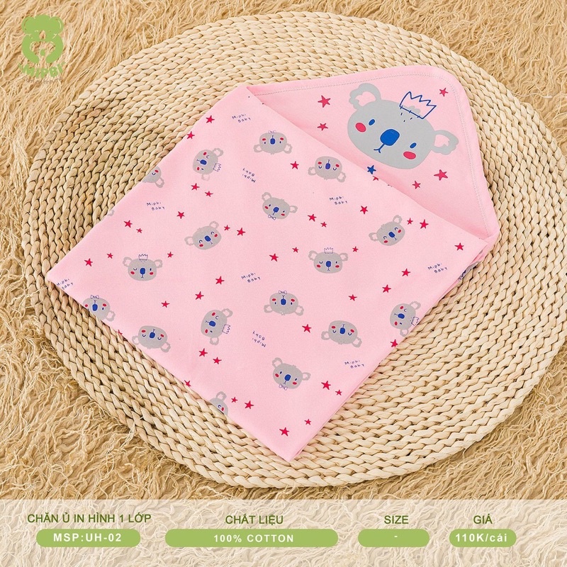 Chăn Ủ Cotton Mipbi In Hoạ Tiết Dễ Thương Cho Bé Sơ Sinh