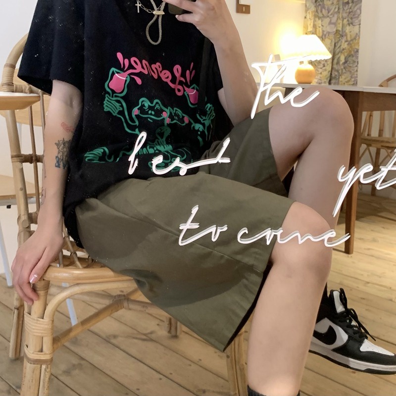 【ZHELIHANGFEI】 / Quần Thể Thao Ống Rộng Qua Gối Phong Cách Mới Cho Nữ