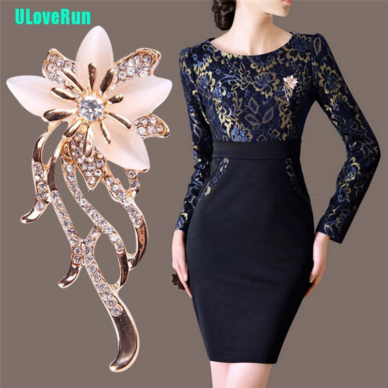 Ghim Cài Áo Hình Hoa Đính Đá Opal Thời Trang Cho Nữ