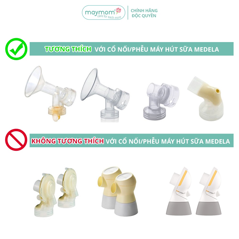 Nút Chuyển Đổi Maymom, Giúp Chặn Sữa Ngắn Thành Chặn Sữa Dài, Kết Nối Được Với Cổ Nối Phễu Cổ Hẹp (1 cái)