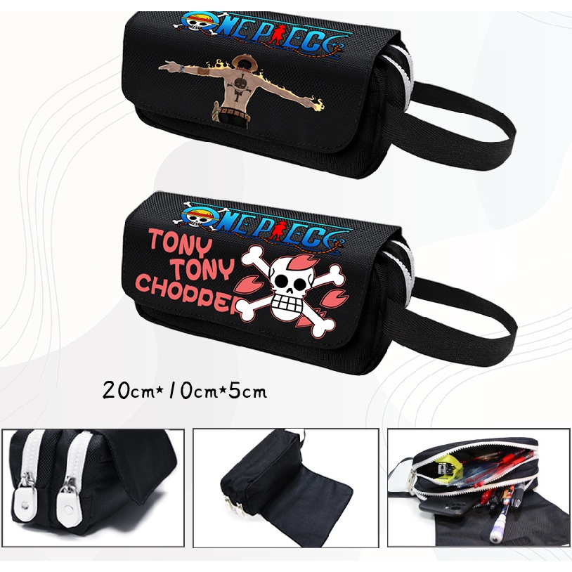 Túi Đựng Bút Bằng Nylon Chống Nước Đa Năng Hình Anime One Piece 2D Monkey Luffy Roronoa Anime