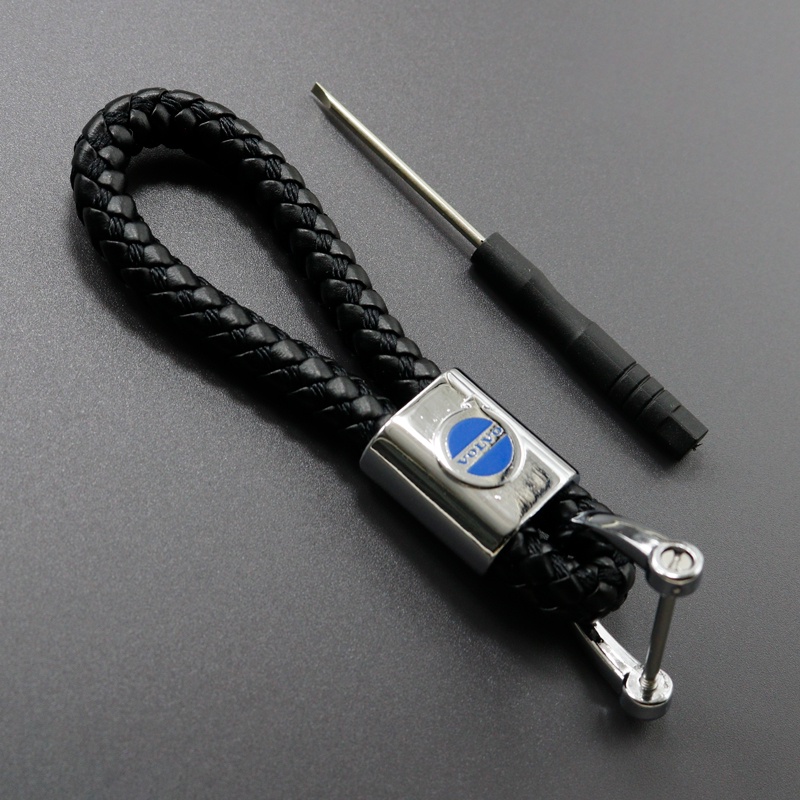 Móc Khóa Dây Da Bện Hình Logo 3D Cho Volvo XC90 XC70 XC60 V40 V50 V60 S50 S60 S70 S90 3546923 Phụ Kiện Chuyên Dụng Chất Lượng