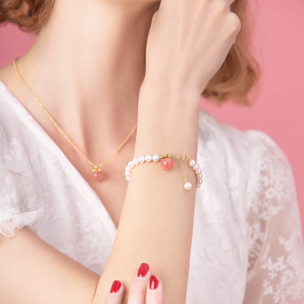 Sang Trọng Vòng Tay Đính Đá Mã Não Đỏ Hình Chú Voi Xinh Xắn Cho Nữ