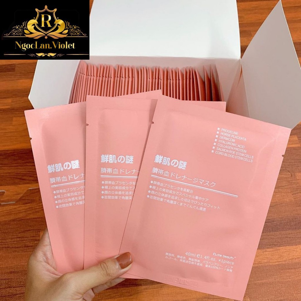 [Sỉ-hộp 50 miếng] Mặt nạ nhau thai tế bào gốc Rwine Beauty Stem Cell Placenta Mask