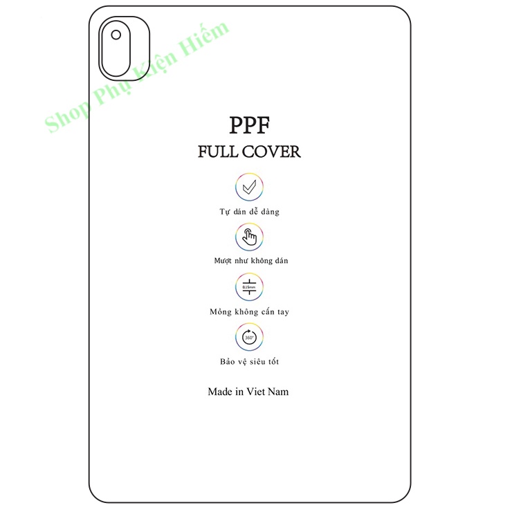 Dán dẻo PPF Mi Pad 5 - Pad 5 Pro mặt lưng - Tặng dán bảo vệ camera