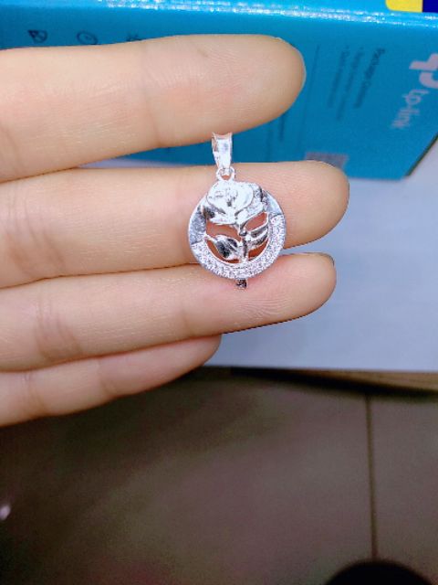 Mặt dây chuyền hoa hồng vĩnh cửu bạc ta Van Jewelry V10502