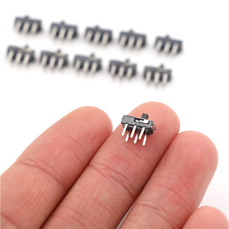 Chitengyesuper  10pcs MSS-22D18 DPDT 6 Pin Toggle Vertical Mini Slide Type DIP Switch CGS