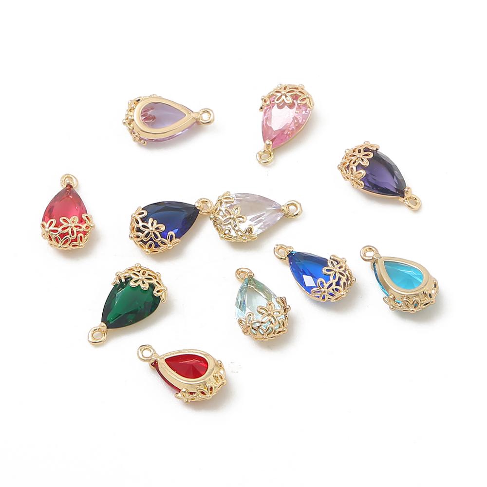 Mặt trang sức vòng cổ / vòng tay / khuyên tai đính đá zircon lấp lánh dùng làm đồ thủ công