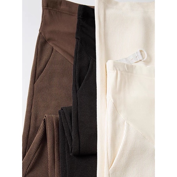 Quần Bầu Len Nhung bo gấu mùa đông loại 1 (450g) dày dặn giữ ấm mùa đông cho mẹ bầu