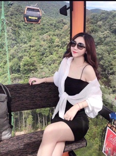 Set body áo sơ mi trắng