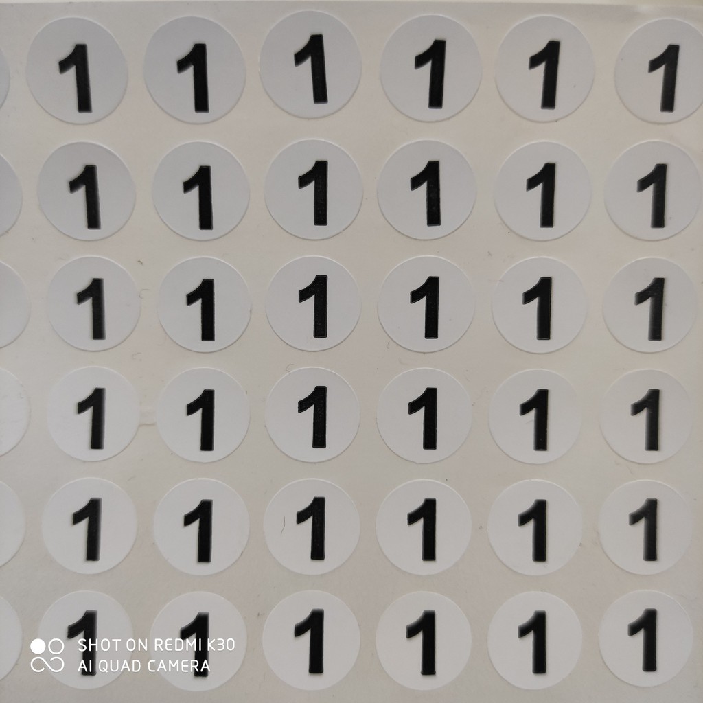 250 Miếng tem size số dán quần áo trẻ em - Decal Size 1,2,3,4,5,6,7,8,9,10,11,12