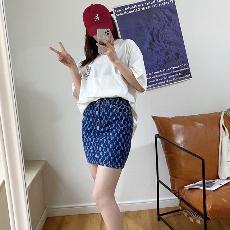 CHÂN VÁY JEAN CHỮ A DENIM M.L.B - NY