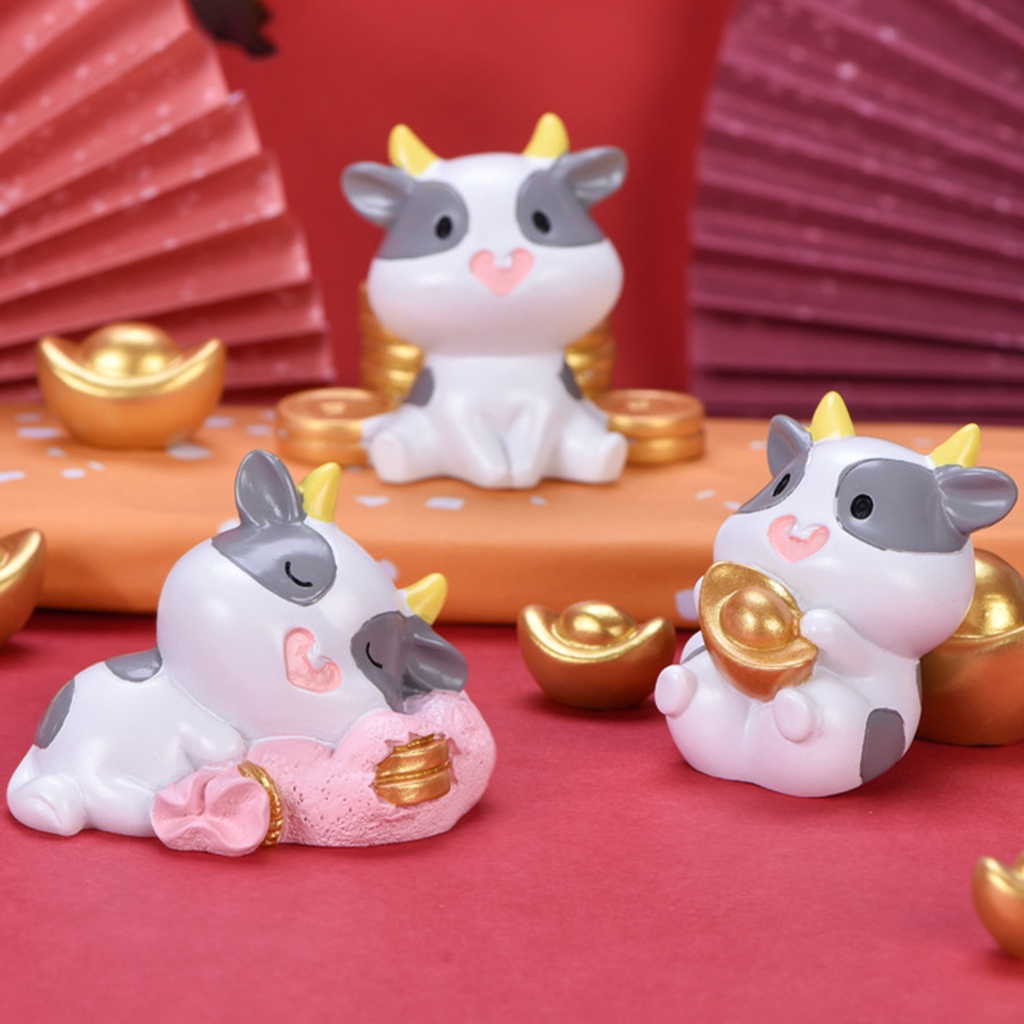 Mô hình bò sữa thu nhỏ trang trí phong cảnh/xe hơi/làm quà tặng tiện dụng