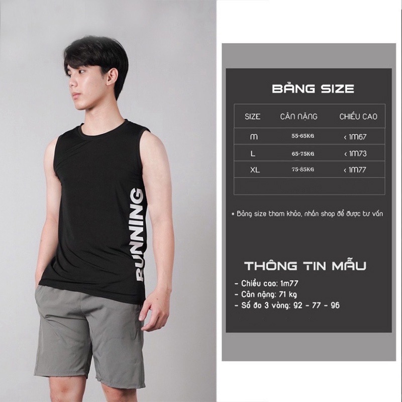 Áo Sát Nách Thể Thao Nam Nữ 219 Ba Lỗ Thun Lạnh Tanktop 5 Màu Running - Hazo