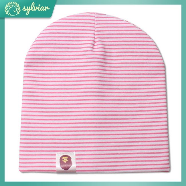 Mũ Beanie Cotton Dệt Kim Kẻ Sọc 3 Tuổi Thời Trang Xuân Thu Cho Bé