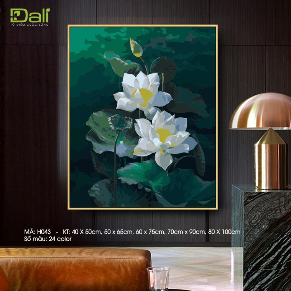 Tranh treo tường tự tô màu số hóa DALI Tranh Hoa Sen H043