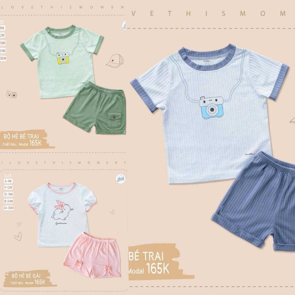 Bộ quần áo cộc tay cho bé hãng Goodmama
