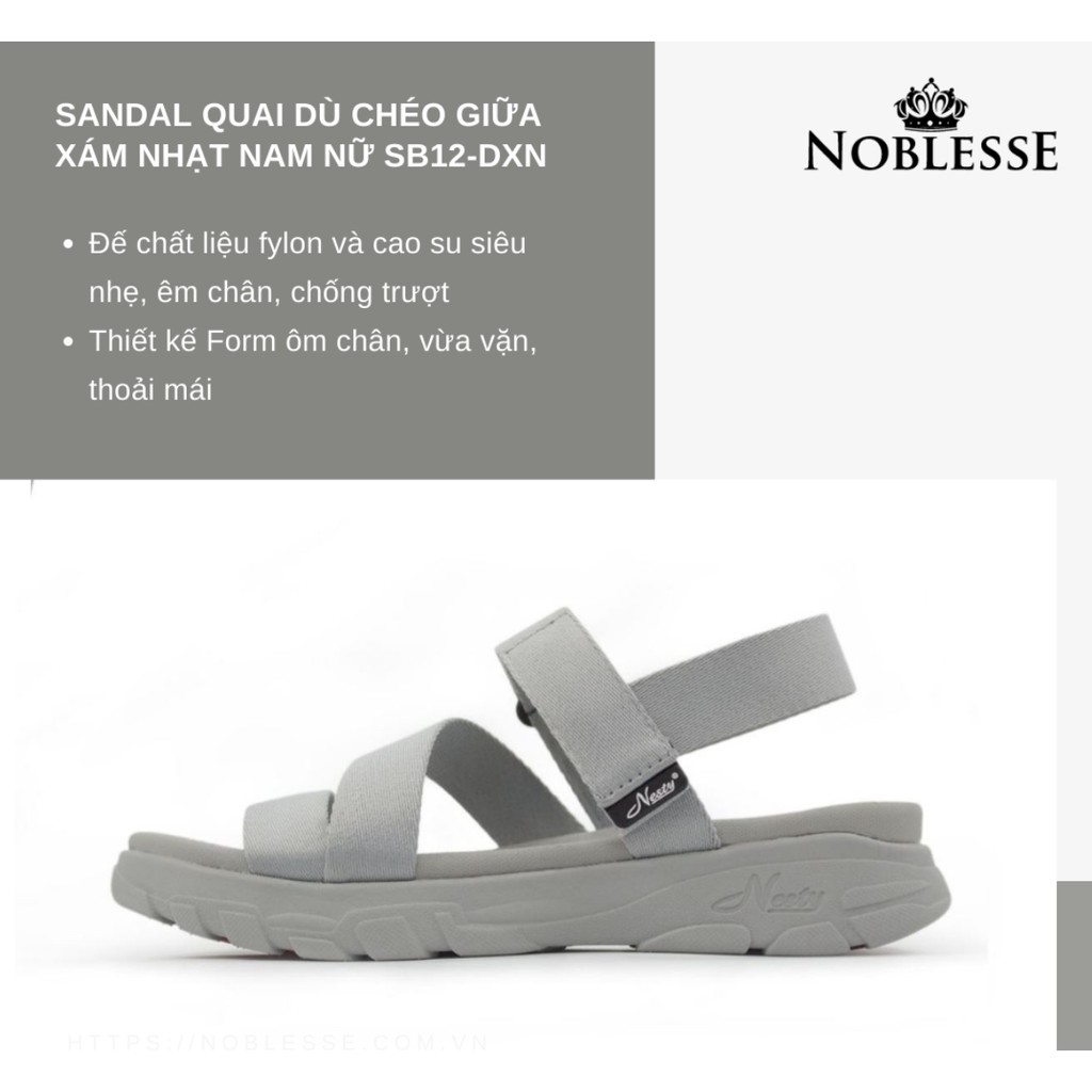 GIÀY DÉP XĂNG ĐAN NAM NỮ THỜI TRANG VẢI DÙ QUAI HẬU CHÍNH HÃNG NESTY-SB12-DXN