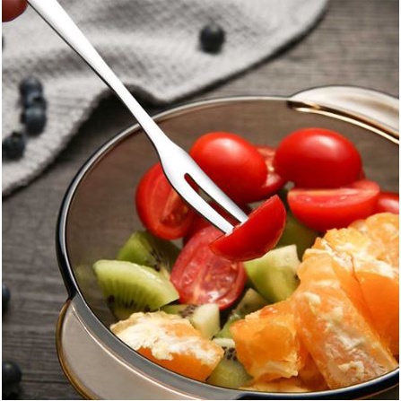 Hộp 10 dĩa inox ăn trái cây, đồ tráng miệng bằng inox 304 cao cấp, sang trọng