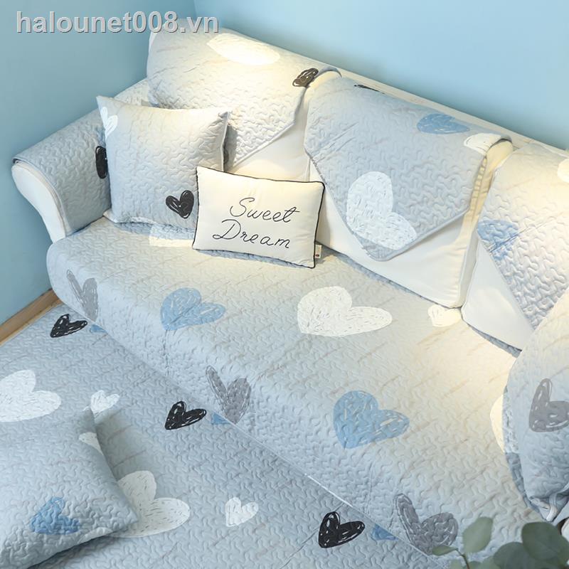 comfortable❆►∋Four Seasons Universal Cotton Sofa Đệm vải Phòng khách Đơn giản Hiện đại Đệm da chống trơn trượt Toàn bộ Che phủ Khăn trải giường