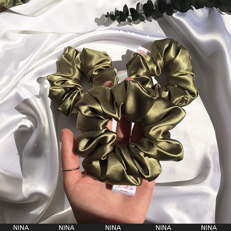 NINA - Dây chun buộc tóc Satin Scrunchies Handmade