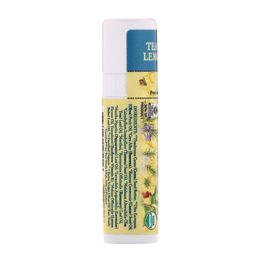 Son Dưỡng Hữu Cơ BADGER Tea Tree and Lemon Balm Herbal Lip Care USDA Organic - 4.2g