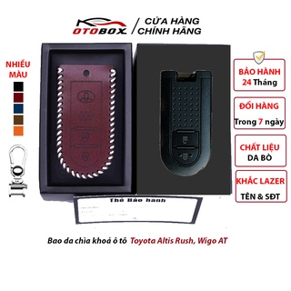 Bao da chìa khoá ô tô toyota rush, wigo at 2020-2021, bọc bảo vệ chìa khoá smartkey oto cao cấp chống xước