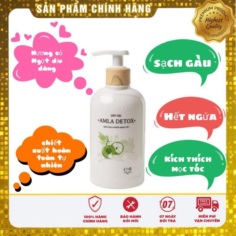 Bộ dầu Gội đầu + Xả Laco Organic Amla detox kèm xịt dưỡng tóc serum ngăn rụng tóc và kích thích mọc tóc siêu HOT