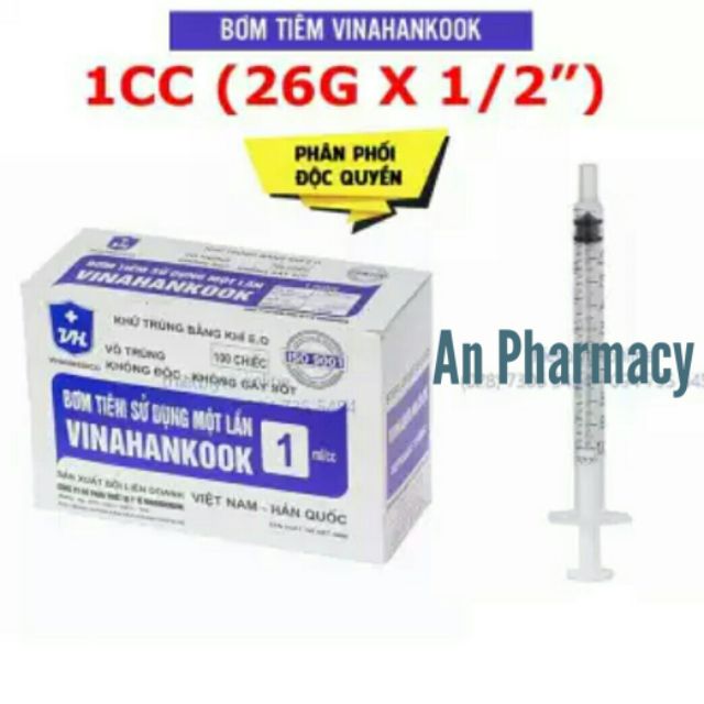 (10kim) bơm kim tiêm 1cc 1ml vinahankook