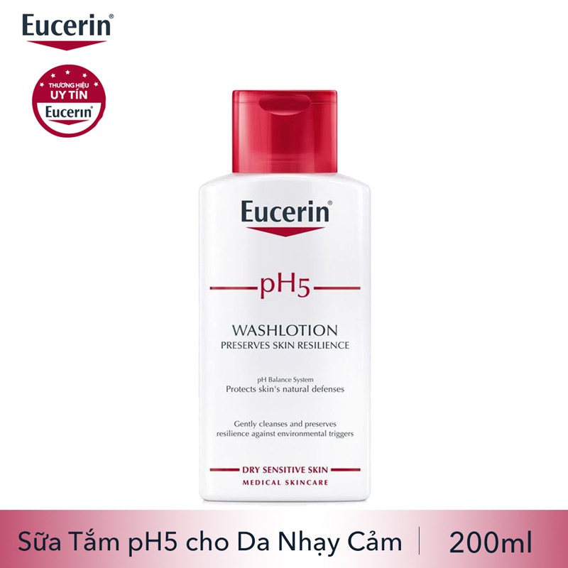 Eucerin pH5 WashLotion: Sữa Tắm cho Da Nhạy Cảm (200 ml) (Có Mùi)