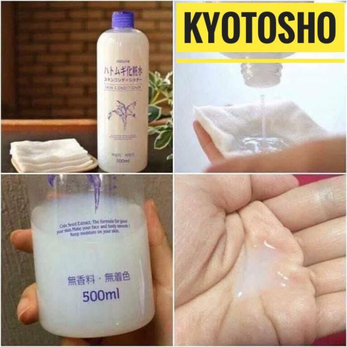 [ free ship ] Nước hoa hồng dưỡng ẩm hạt ý dĩ Naturie 500ml