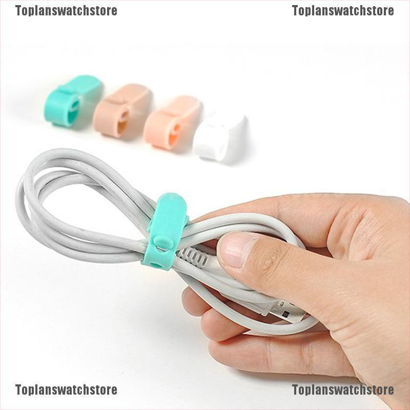 Bộ 4 Kẹp Quấn Dây Cáp Bằng Silicone Tiện Dụng Mang Theo Du Lịch