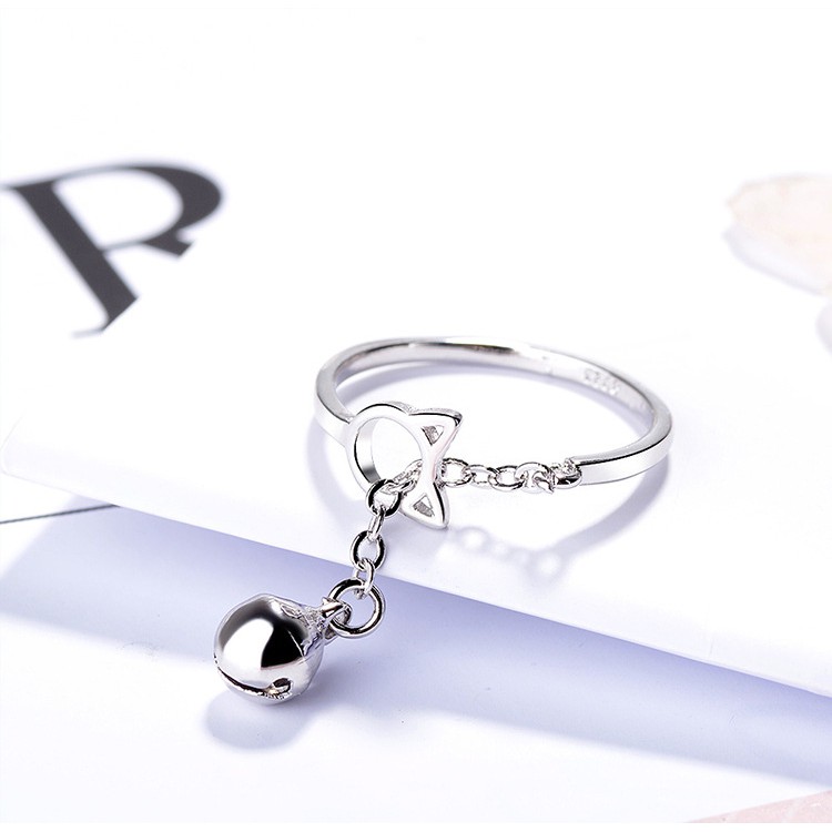 Nhẫn Hình Mèo Gắn Chuông Xinh Xắn C254