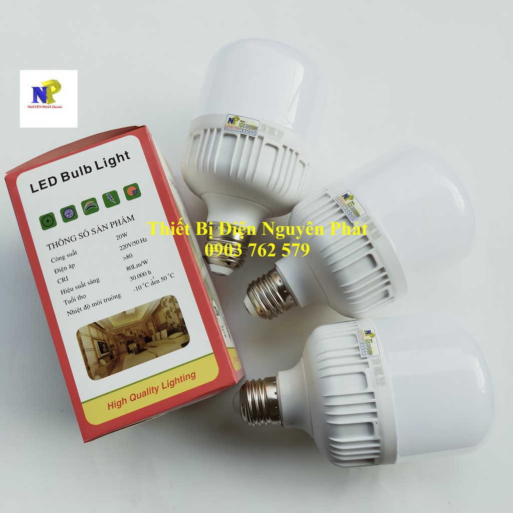 [COMBO] 3 Bóng Đèn Led Trụ 20w E27 Ánh Sáng Trắng - Tiết Kiệm Năng Lượng