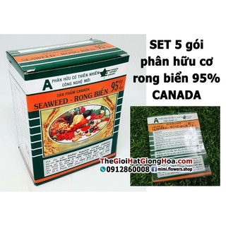 (giá rẻ) 5 gói PHÂN HỮU CƠ RONG BIỂN 95% của Canada (10 gr/gói)